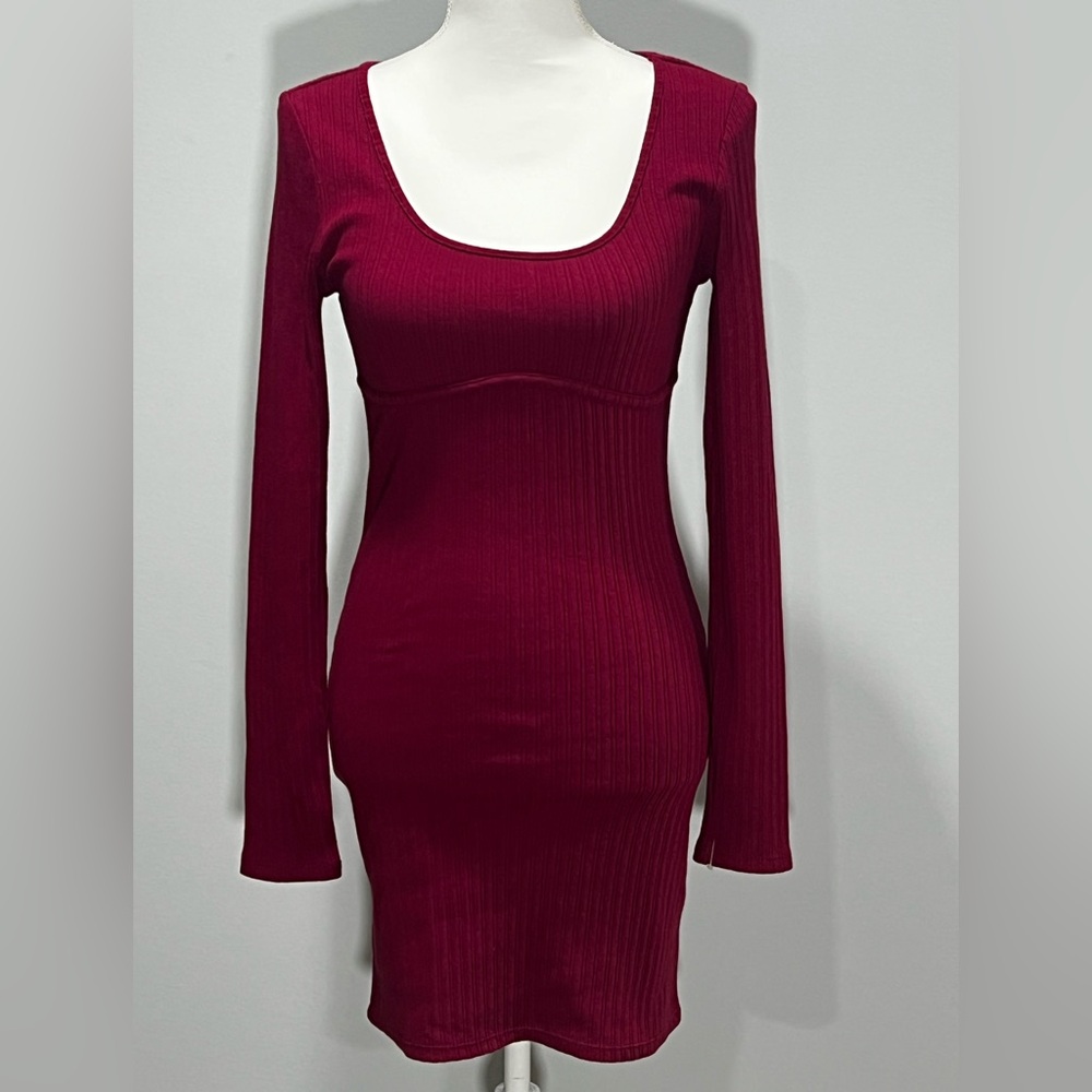 Forever 21 Deep Red Long Sleeve Dress